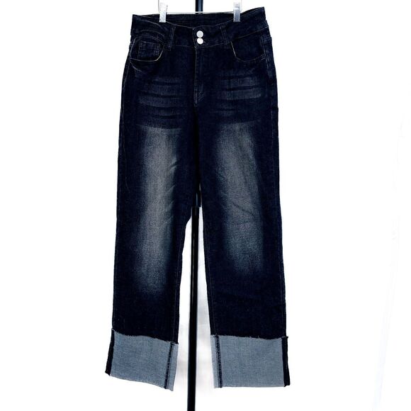 BWQ Jeans for Women High Waist Stretchy Straight Leg Mom Jeans Boyfriend SZ M - Picture 1 of 9